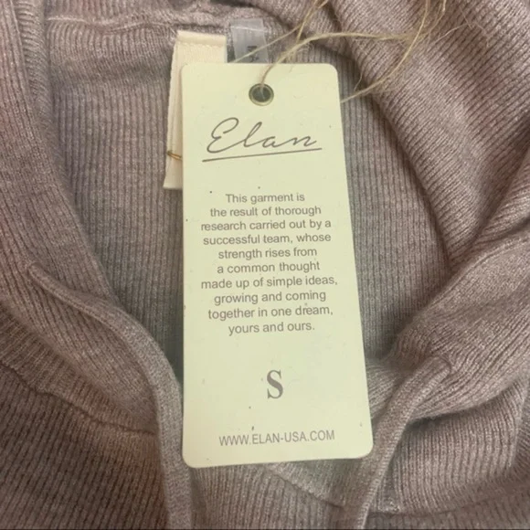 New Elan Nordstrom’s Mauve Ribbed Knit Pullover Hooded Soft Sweatshirt - Picture 9 of 12